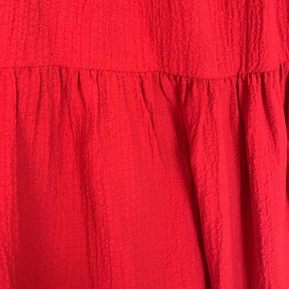 Calvin Klein women's size 4 small tiered mini dress shift red gauzy casual guest - Picture 8 of 8